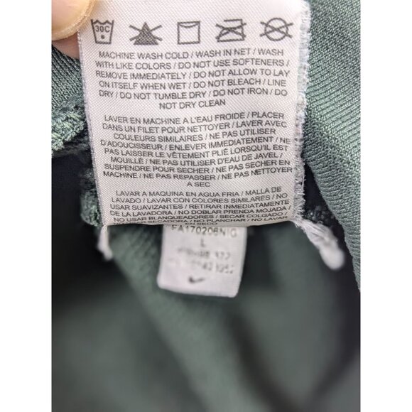 Nike Dri-Fit Hoodie Pullover Mens Large Green Neon Yellow Swoosh Front Pocket - Picture 8 of 13